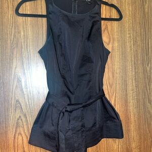 Black Sleeveless Top with Belt
